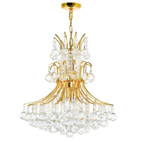 Cwi Lighting Princess 10 Light Down Chandelier With Gold Finish 8012P24G - main
